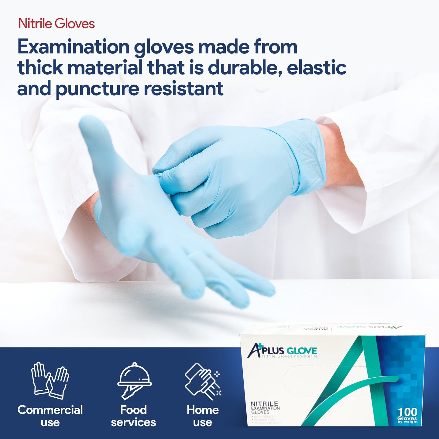 Nitrile Gloves Pallet "A+ Plus"  -720 Boxes - 1 Pallet ($4/Box of 100pcs-100% Nitrile Patient Examination Gloves, 4Mil)