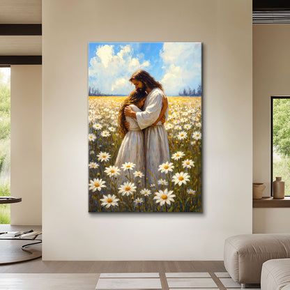 Jesus Hugging Woman Faith Wall Art II