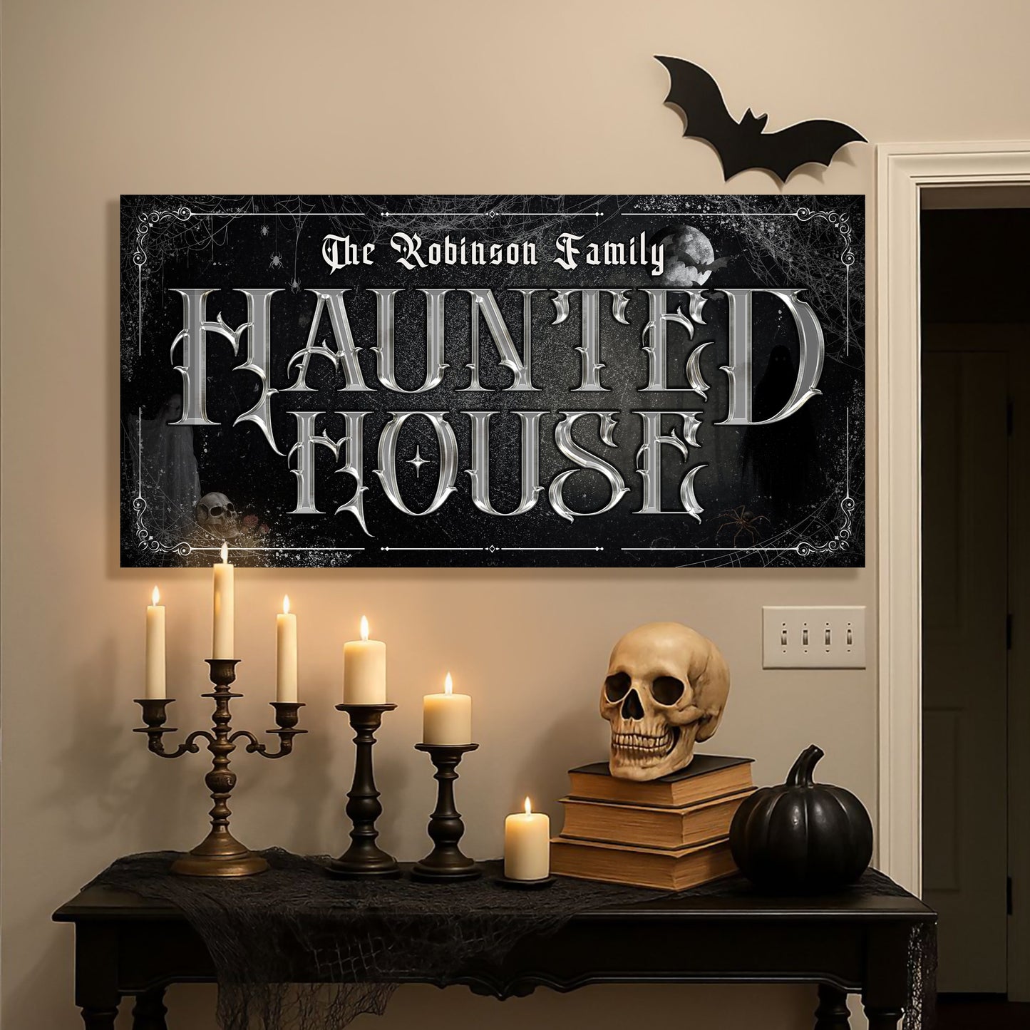 Personalized Haunted House Halloween Sign III