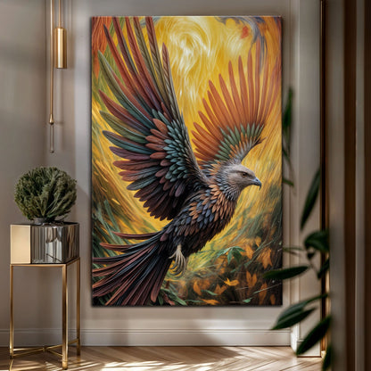 Flight Of Fancy Bird Impasto Wall Art