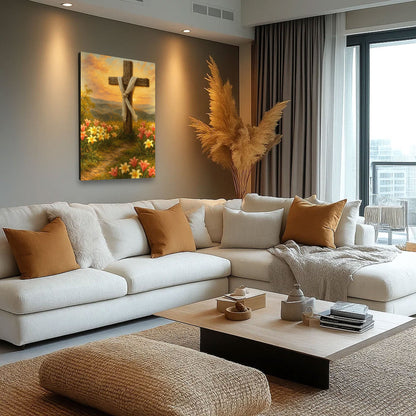 Cross and Flowers Faith Wall Art III