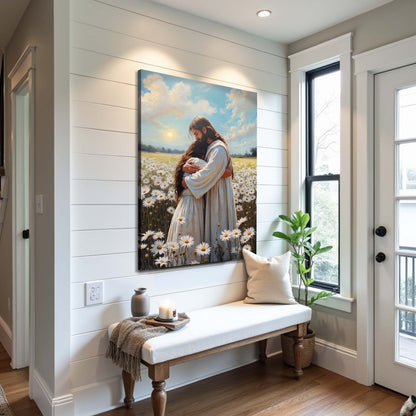 Jesus Hugging Woman Faith Wall Art