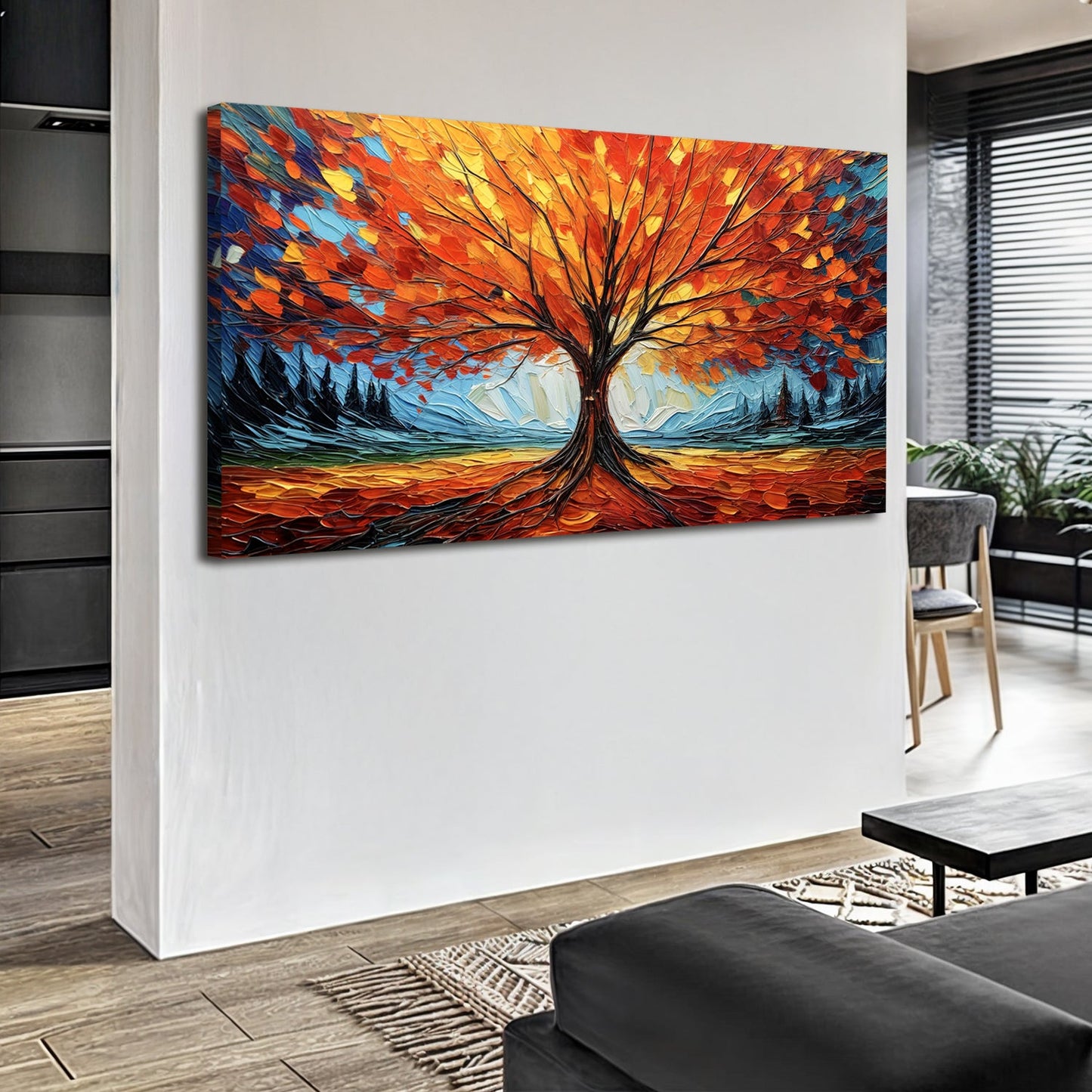 Autumn Fire Impasto Wall Art