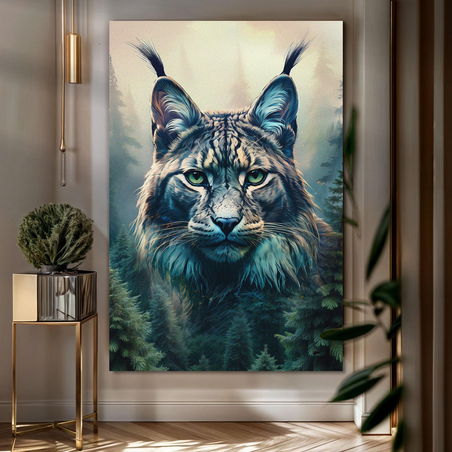 Lynx Double Exposure Wall Art