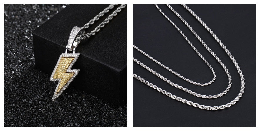 Hot Selling Lightning Zircon Hip Hop Pendant
