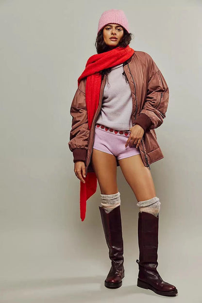 Knitted Low Waist Sports Shorts