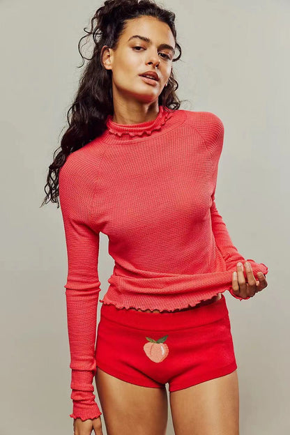 Knitted Low Waist Sports Shorts