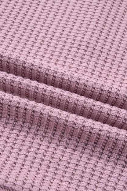 Solid Textured Snap Button Collar Baggy Top