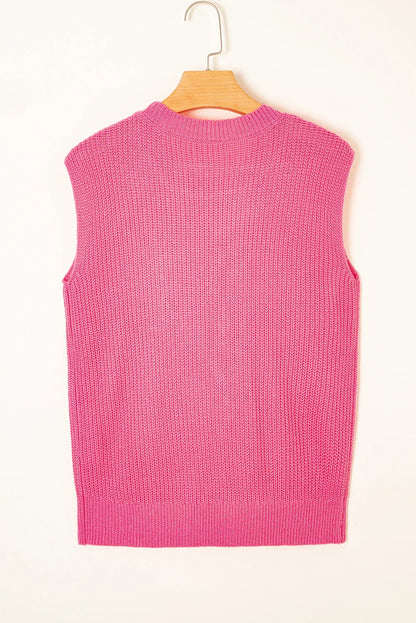 Western Cowboy Embroidered Round Neck Sleeveless Sweater
