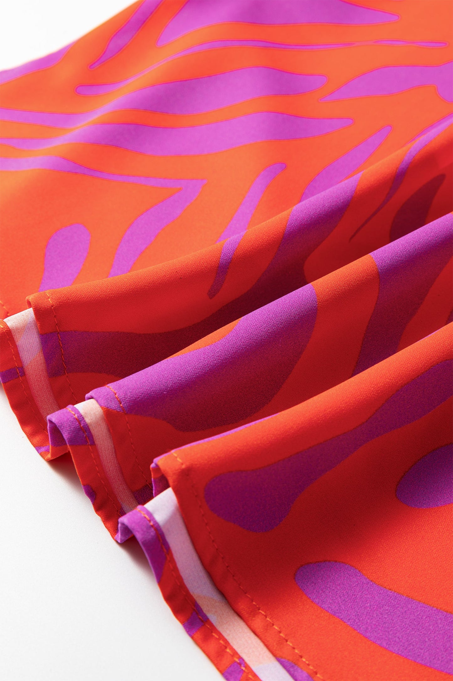 V-Neck Abstract Short Sleeve Cuff Blouse