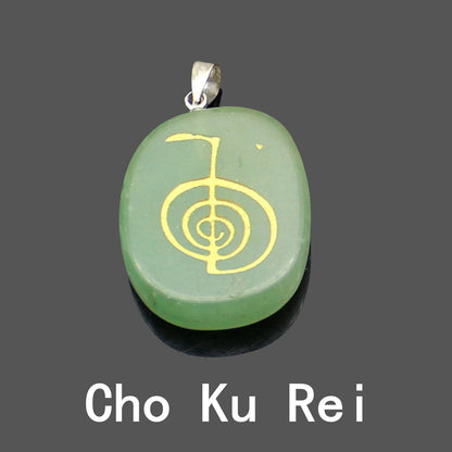 Natural Crystal Oval Carved Diy Necklace Pendant
