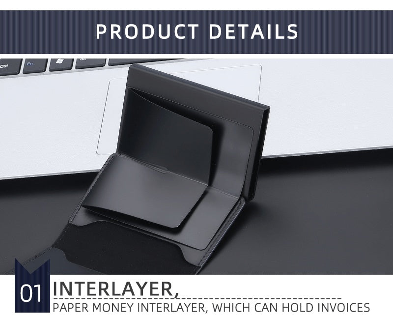 Men's Crazy Horse Leather Card Clamp