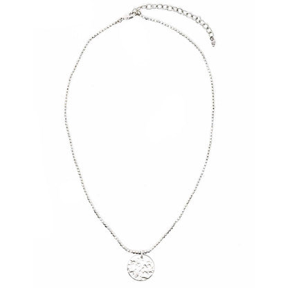 Simple Medallion Necklace (Silver)
