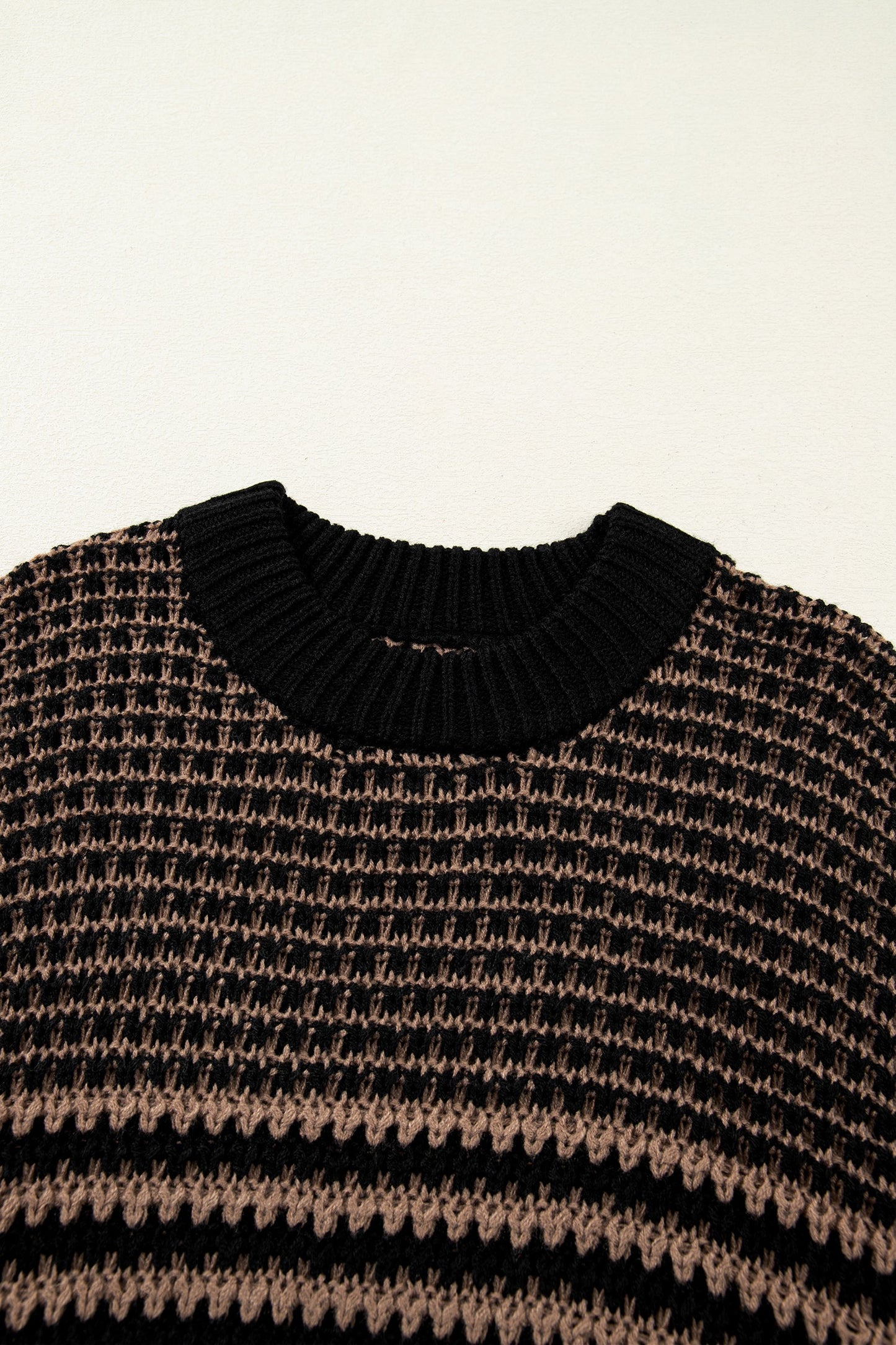 3/4 Stripe Draped Sleeve Slouchy Sweater