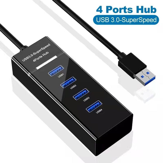 4-in-1 High-Speed USB Hub Splitter for PC and Laptop
