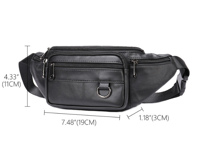Men's Leather Phone Belt Chest Bag