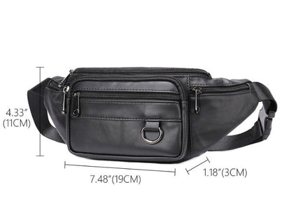 Men's Leather Phone Belt Chest Bag