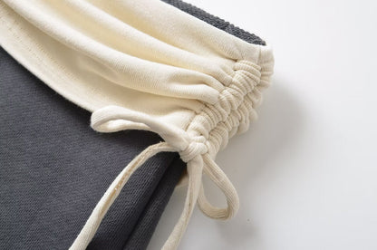 Fashion Stitching Side Drawstring Hot Pants