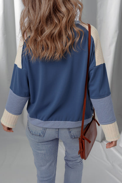 Colorblock Star Patchwork Long Sleeve Top