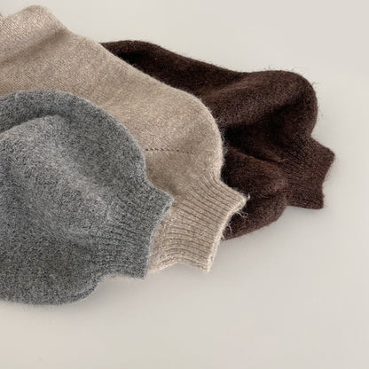 Mid-Length Slit Hem Soft Knit Sweater