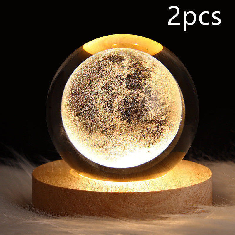 LED Galaxy Crystal Ball 3D Moon Lamp