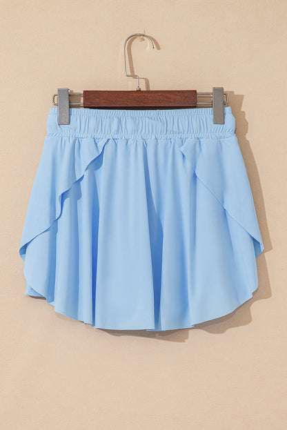 Drawstring Elastic Waistband Lined Tennis Skorts