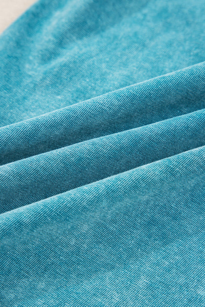 Mineral Wash High Waist Raw Hem Pants
