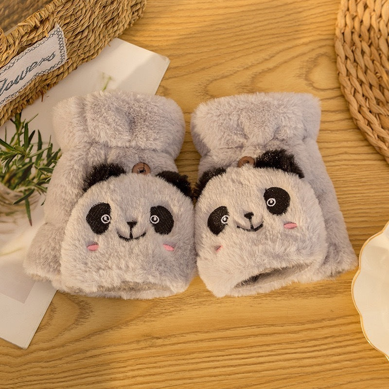 Cartoon Versatile Fleece-lined Warm Gloves