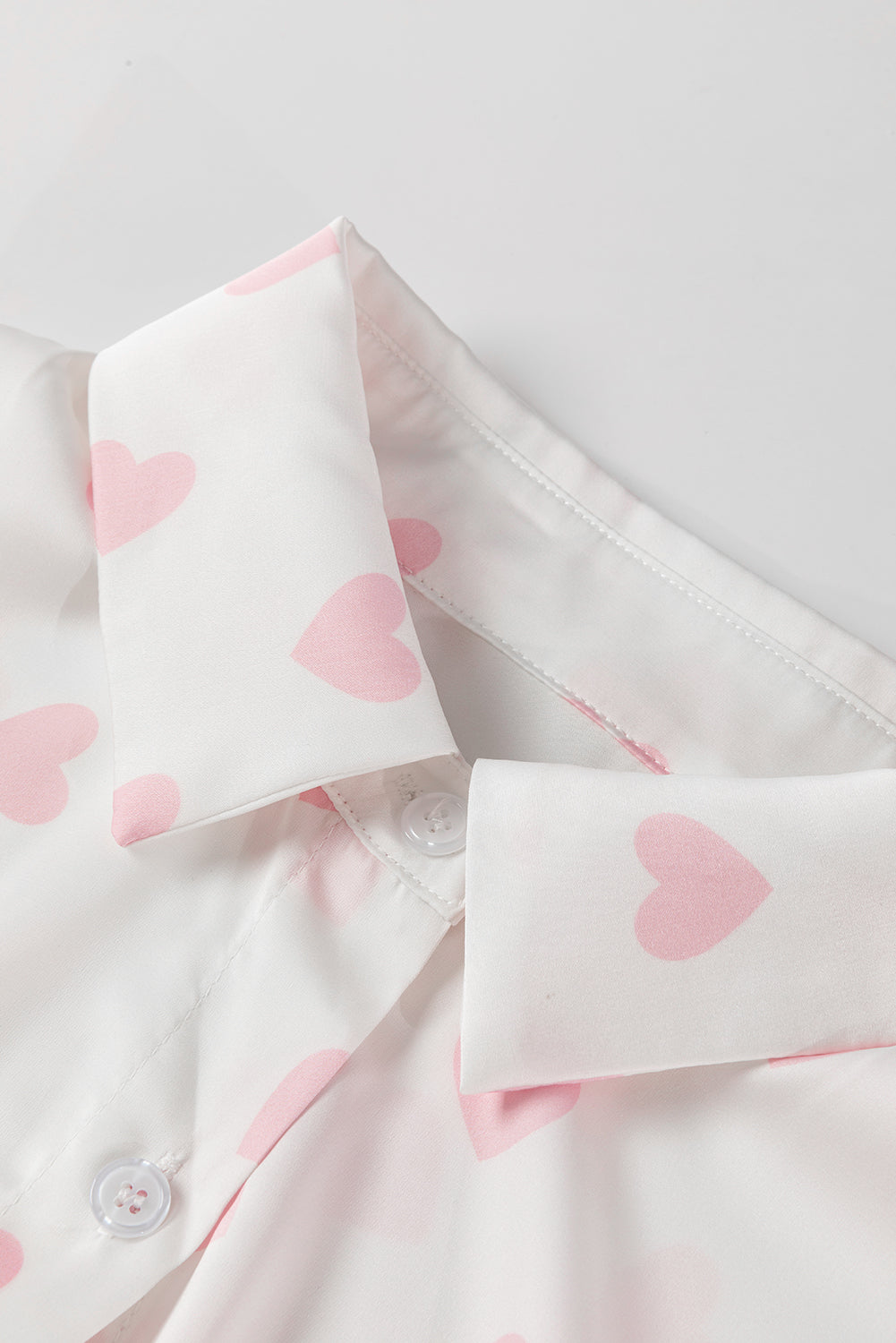 Valentine Heart Long Sleeve Buttoned Shirt