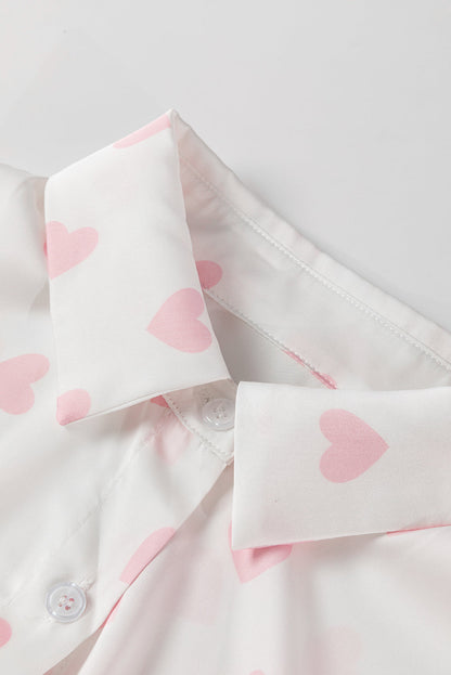 Valentine Heart Long Sleeve Buttoned Shirt