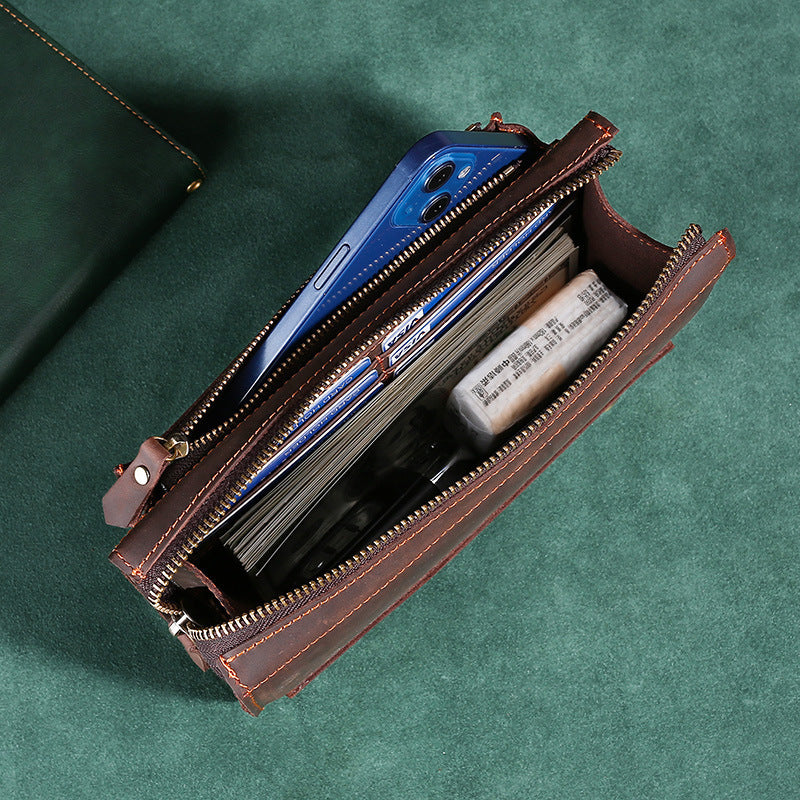 Leather Hand-held Mobile Phone Wallet