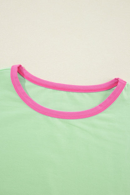Colorblock Patchwork Long Sleeve Top