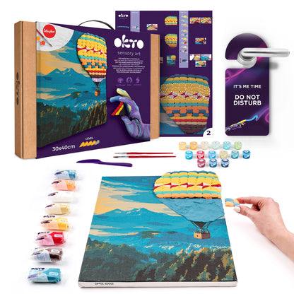 OKTO Air-Dry Clay 3D Painting Kit – Hot Air Balloon (11.8 x 15.7 in)