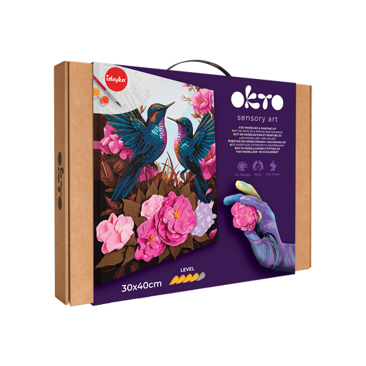 OKTO Air-Dry Clay 3D Painting Kit – Kit Hummingbirds (11.8 x 15.7 in)