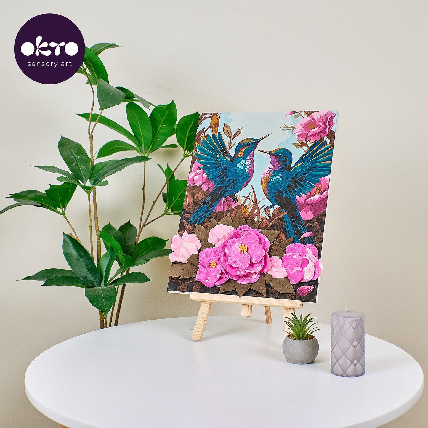 OKTO Air-Dry Clay 3D Painting Kit – Kit Hummingbirds (11.8 x 15.7 in)