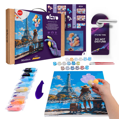 OKTO Air-Dry Clay 3D Painting Kit – Greetings From Paris (11.8 x 15.7 in)