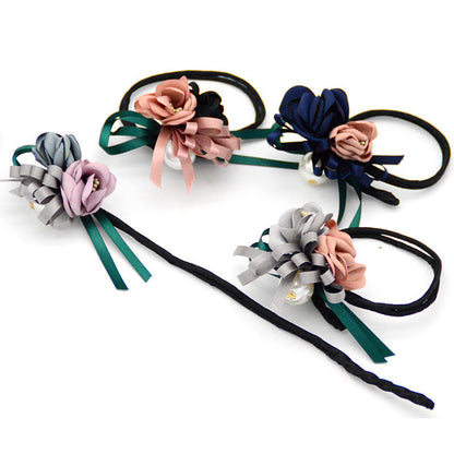 Korean Pearl Flower Hair Bun Accessory