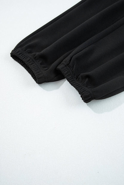 Solid Quarter-Zip Top and Drawstring Pants Set