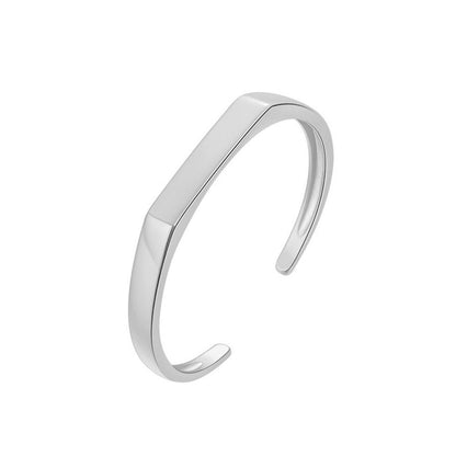 Trendy Men's Silver Brushed Titanium Steel Bracelet