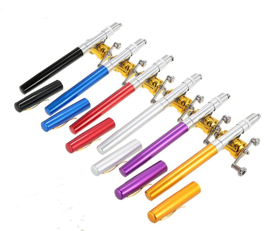 Mini Ice Fishing Pen Rod with Drum Set