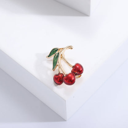 Red Dripping Cherry Clothing Brooch