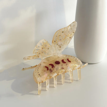 Light Luxury Glass Butterfly Hair Claw