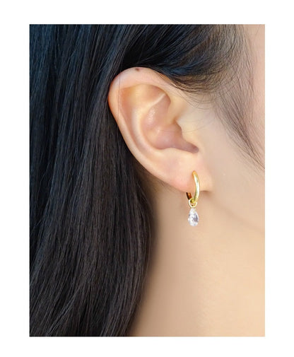 Light Luxury Water Drop Sterling Silver Earrings