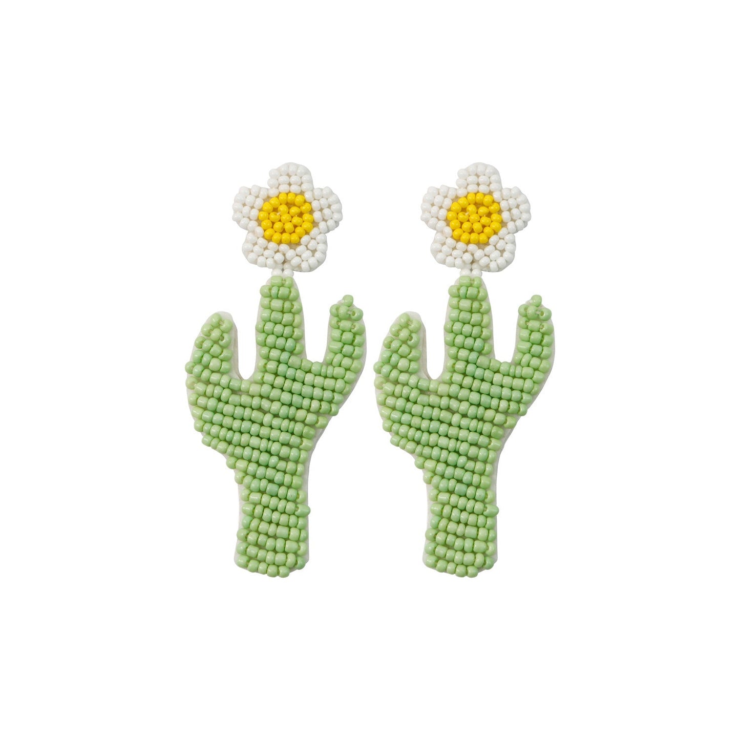 Handmade Bead Flower Earrings