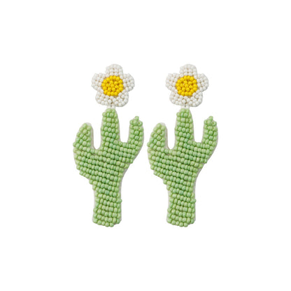 Handmade Bead Flower Earrings