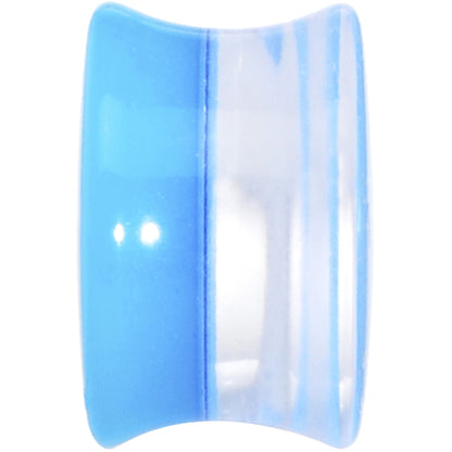 9/16 Blue Neon Glitter Saddle Plug