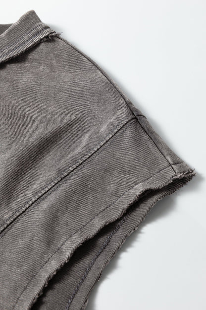 Solid Mineral Wash Boxy Tank Top