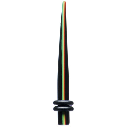 6G Acrylic Rasta Stripe Taper