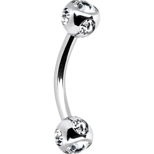 16G Clear Multi Gem Eyebrow Ring