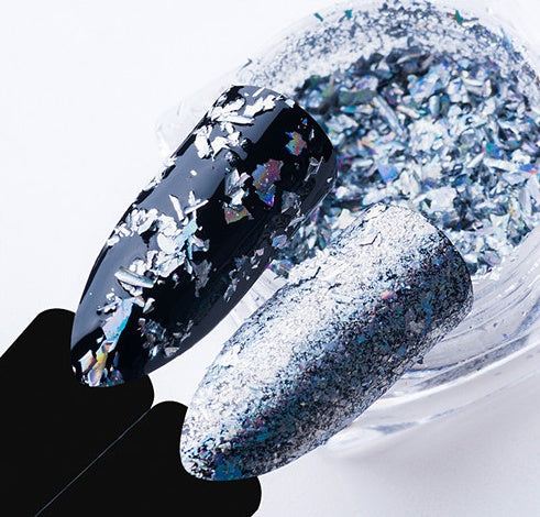 Aluminio Nail Flakes Glitters Oro Plata Rojo